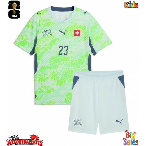 Switzerland Zeki Amdouni #23 Replica Away Stadium Kit for Kids World Cup 2026 Short Sleeve (+ pants)
